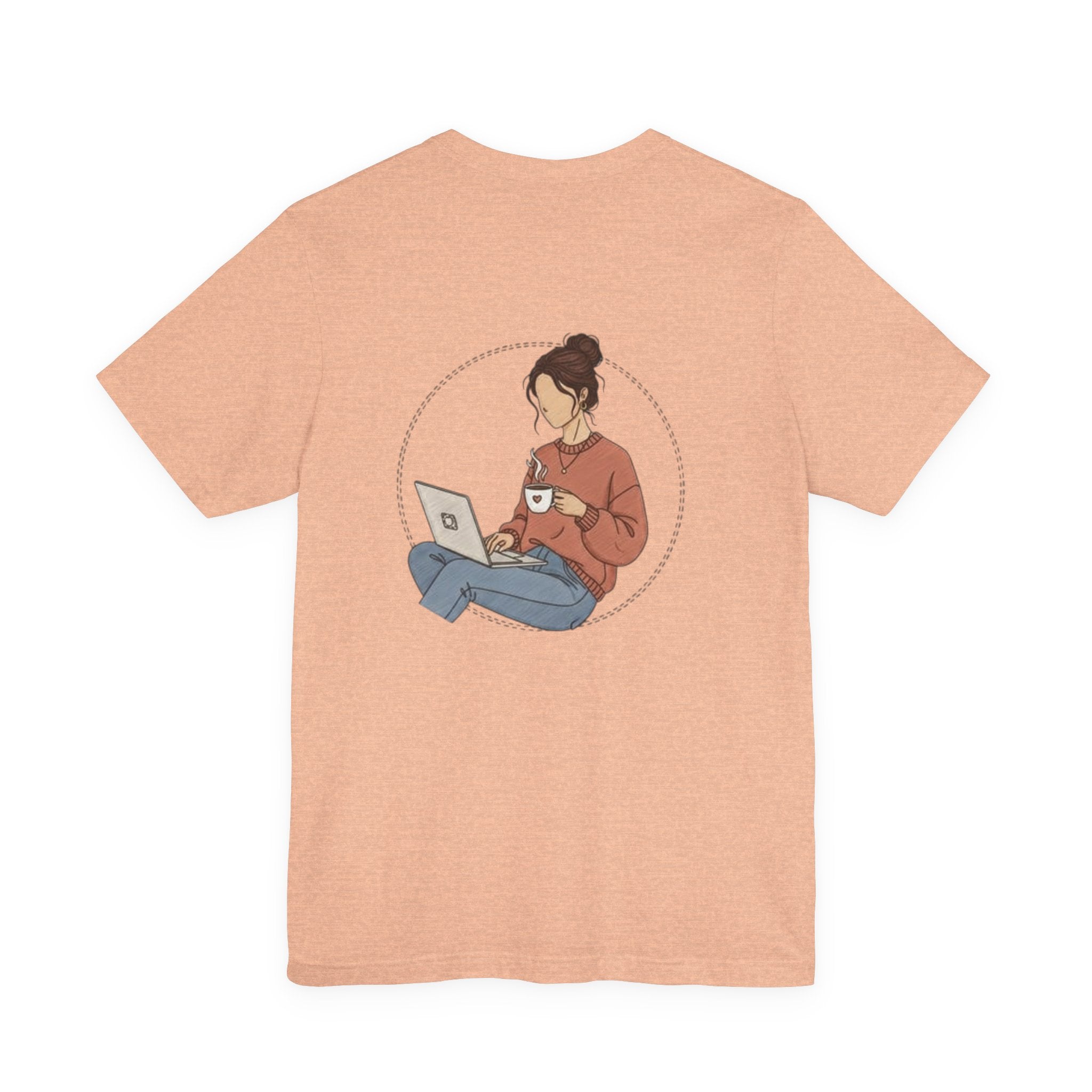 More Coffee Please Tee — Casual Graphic Coffee Lover T-Shirt with Cozy Work-From-Home Illustration