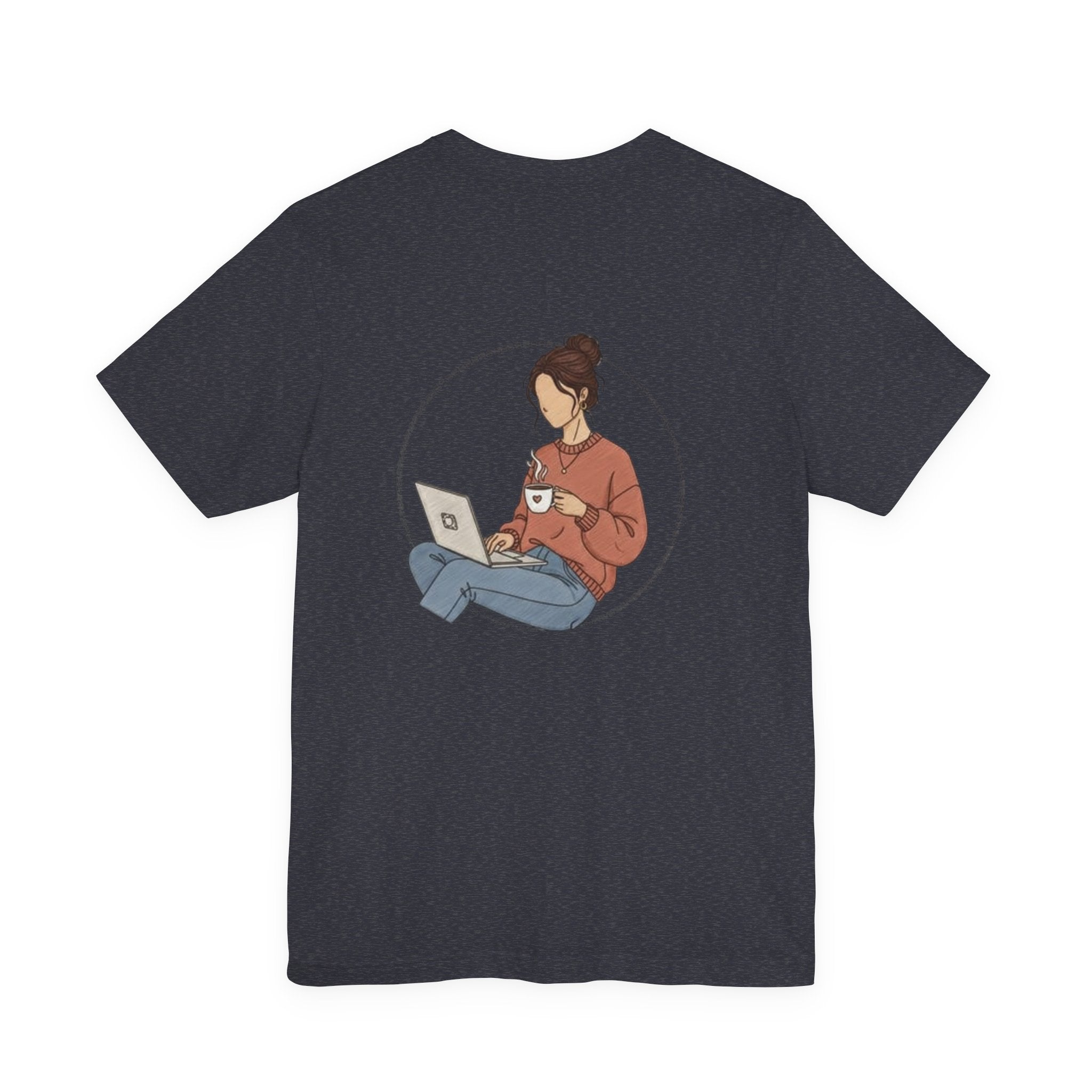 More Coffee Please Tee — Casual Graphic Coffee Lover T-Shirt with Cozy Work-From-Home Illustration