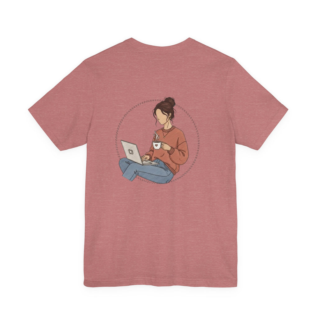 More Coffee Please Tee — Casual Graphic Coffee Lover T-Shirt with Cozy Work-From-Home Illustration