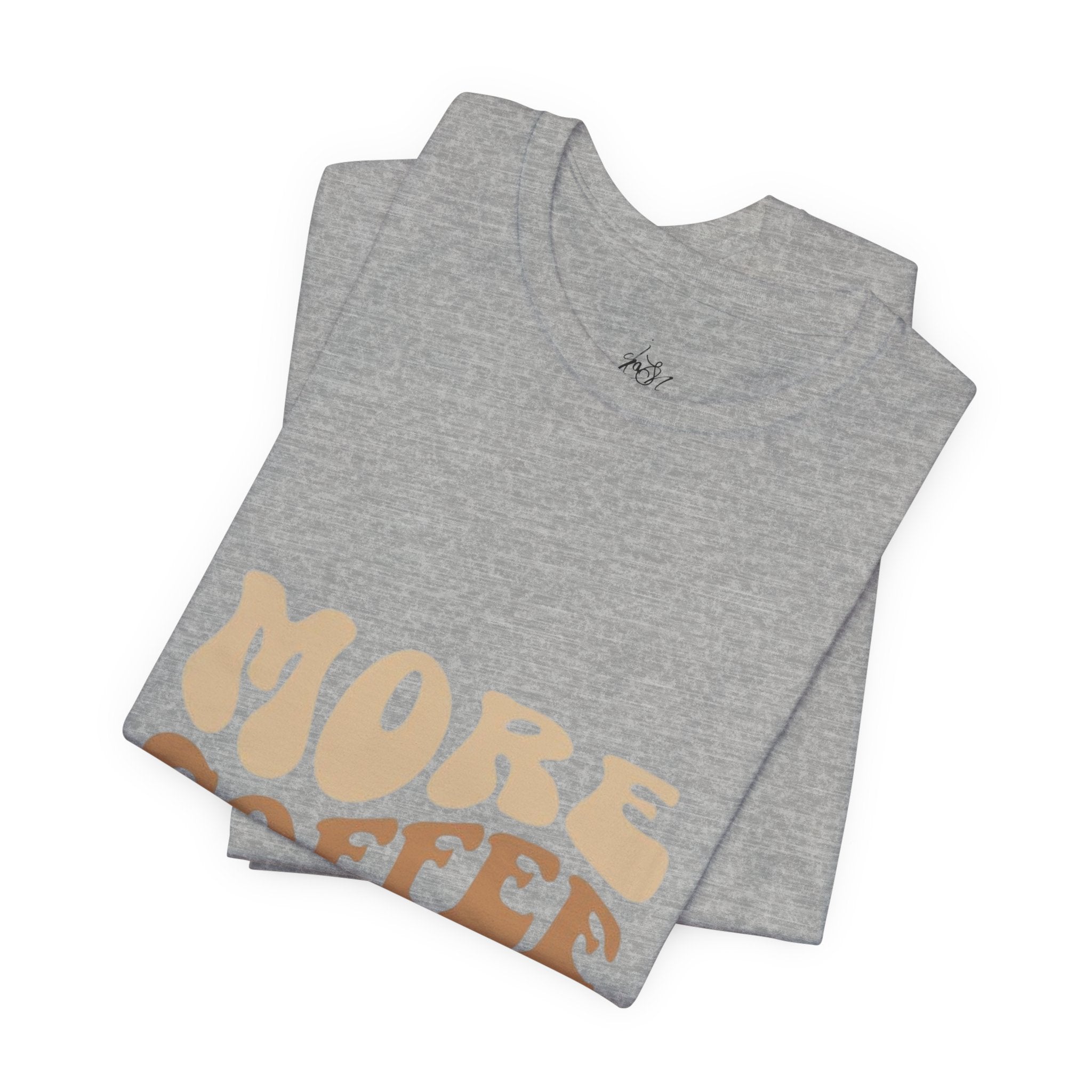 More Coffee Please Tee — Casual Graphic Coffee Lover T-Shirt with Cozy Work-From-Home Illustration