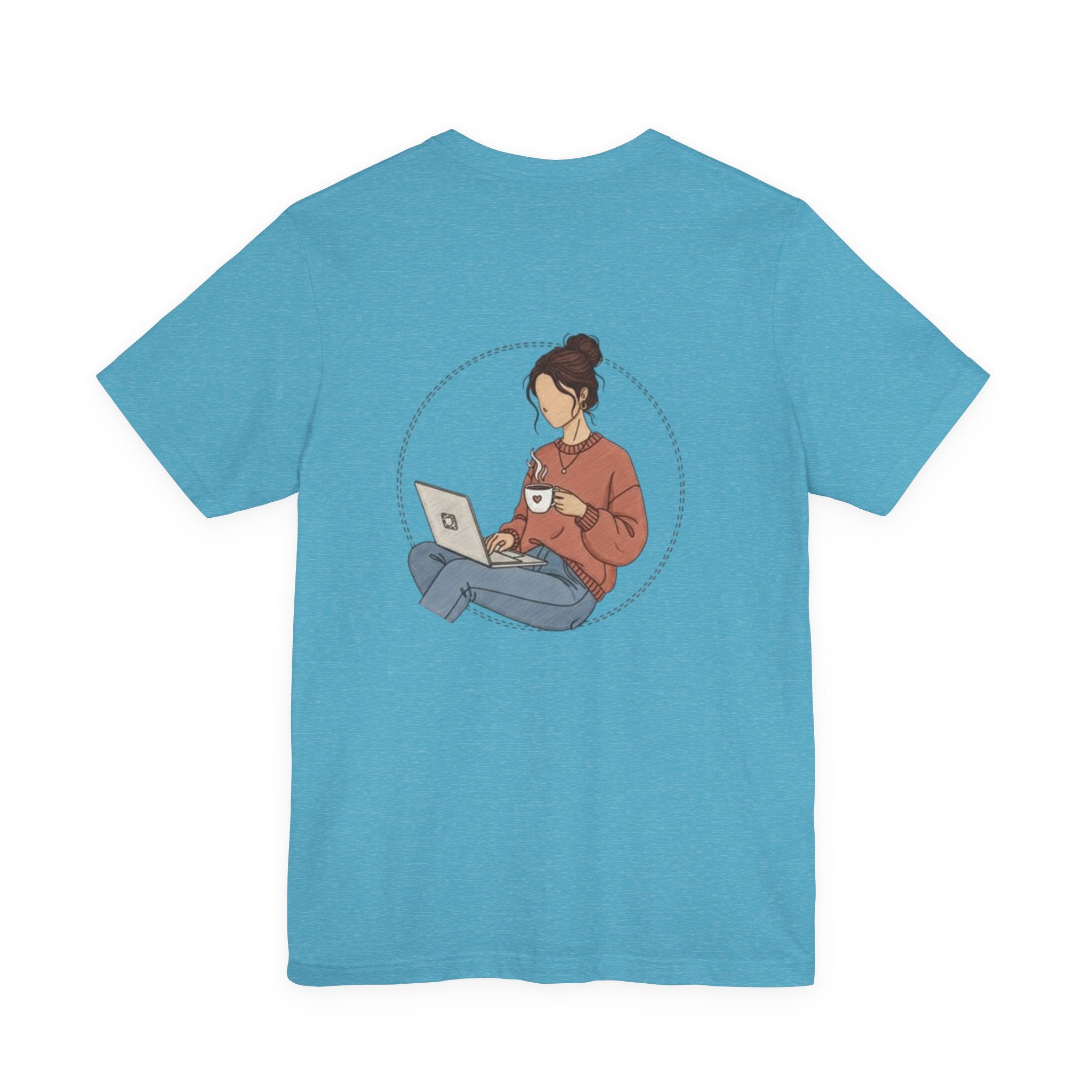 More Coffee Please Tee — Casual Graphic Coffee Lover T-Shirt with Cozy Work-From-Home Illustration