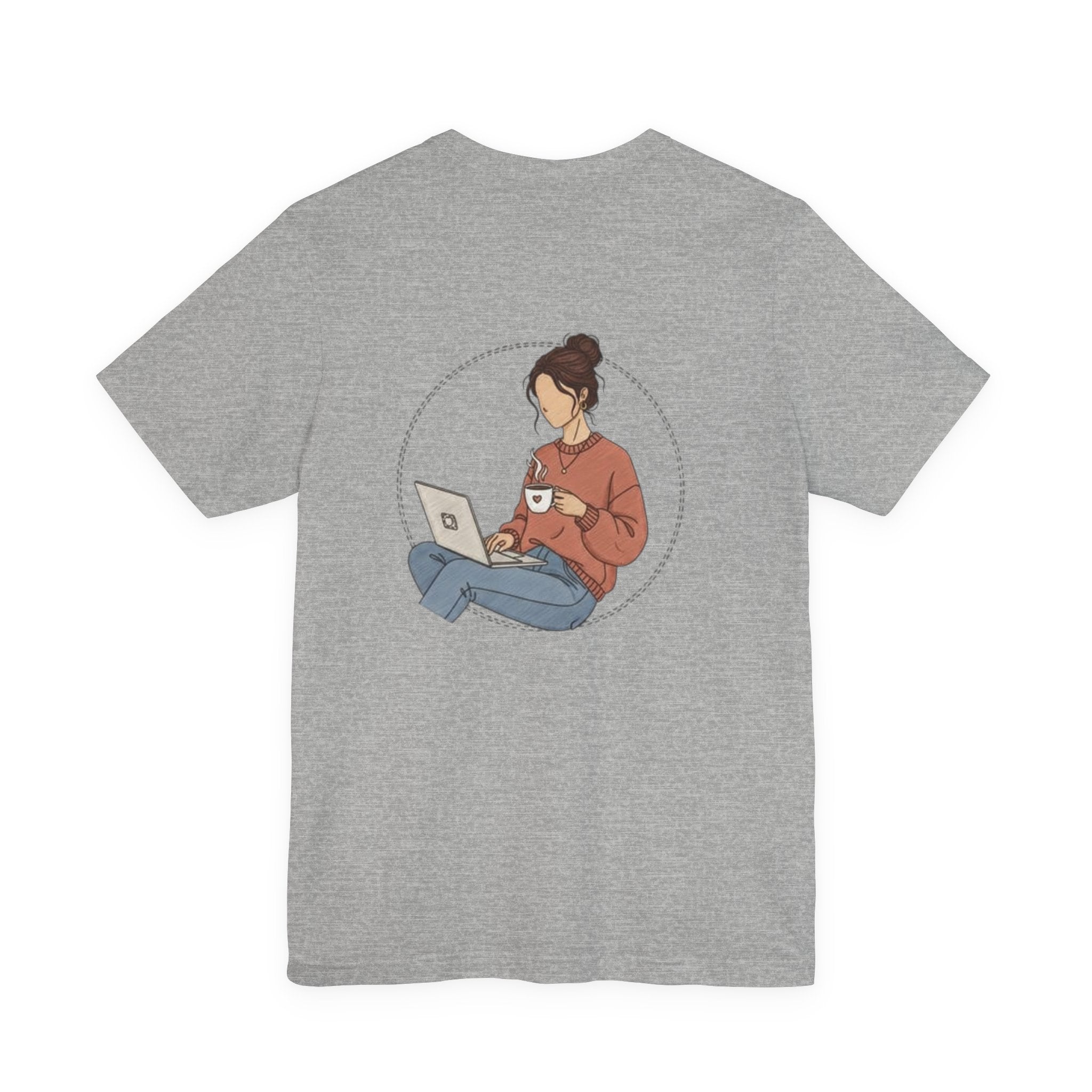 More Coffee Please Tee — Casual Graphic Coffee Lover T-Shirt with Cozy Work-From-Home Illustration