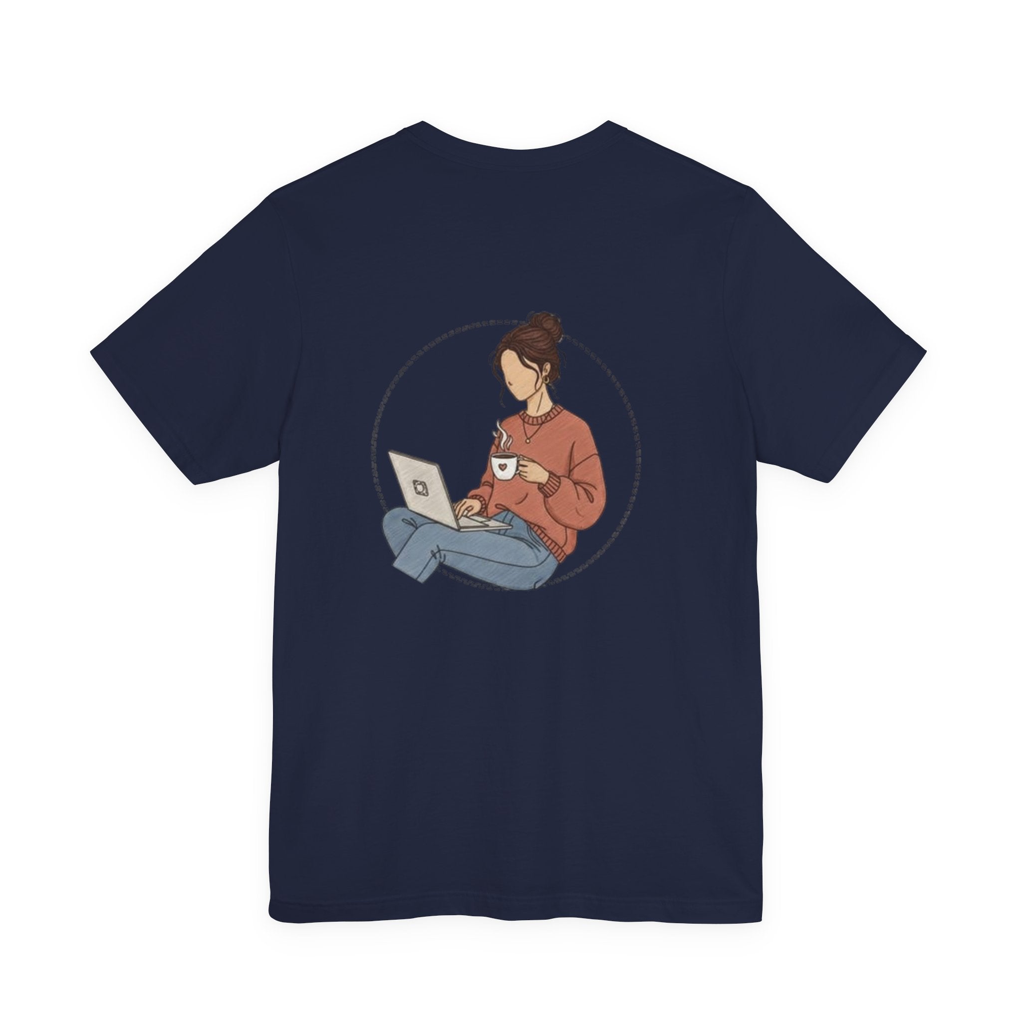 More Coffee Please Tee — Casual Graphic Coffee Lover T-Shirt with Cozy Work-From-Home Illustration