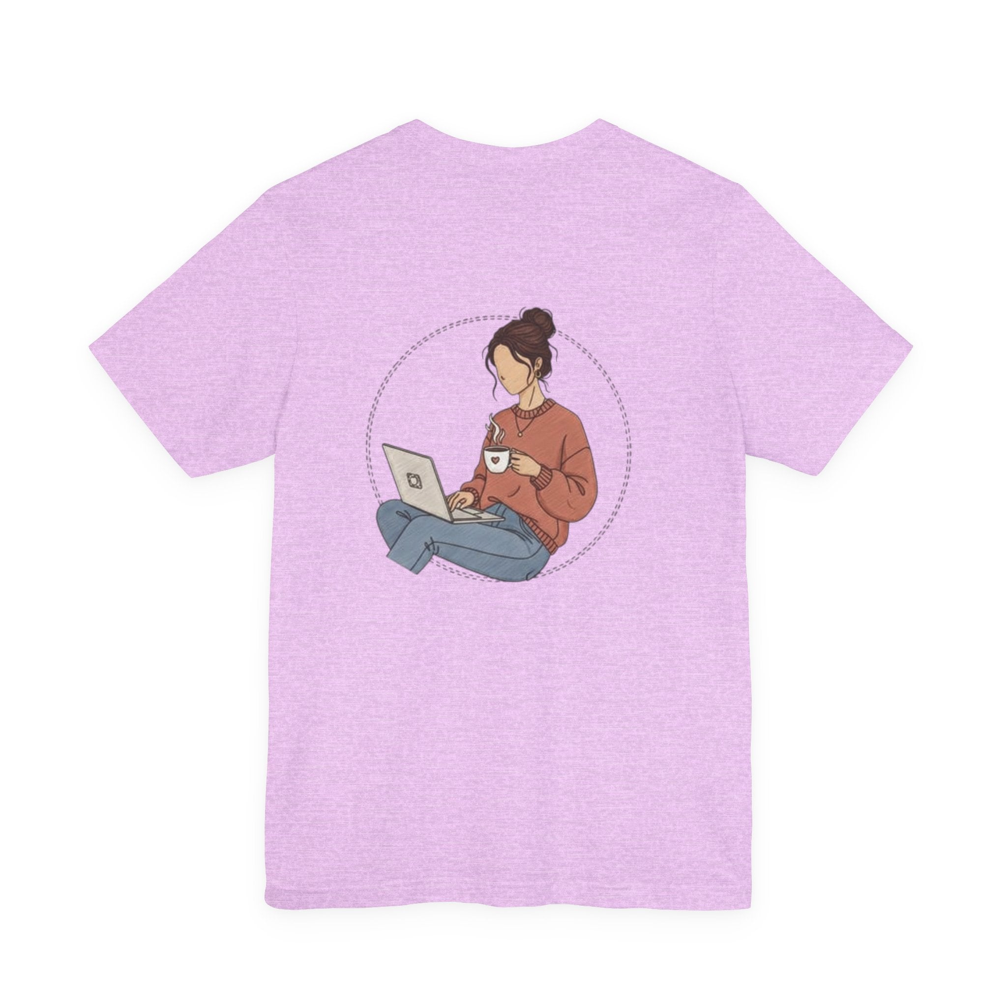 More Coffee Please Tee — Casual Graphic Coffee Lover T-Shirt with Cozy Work-From-Home Illustration