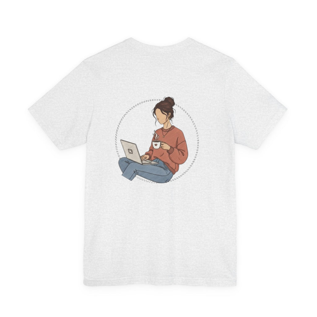 More Coffee Please Tee — Casual Graphic Coffee Lover T-Shirt with Cozy Work-From-Home Illustration