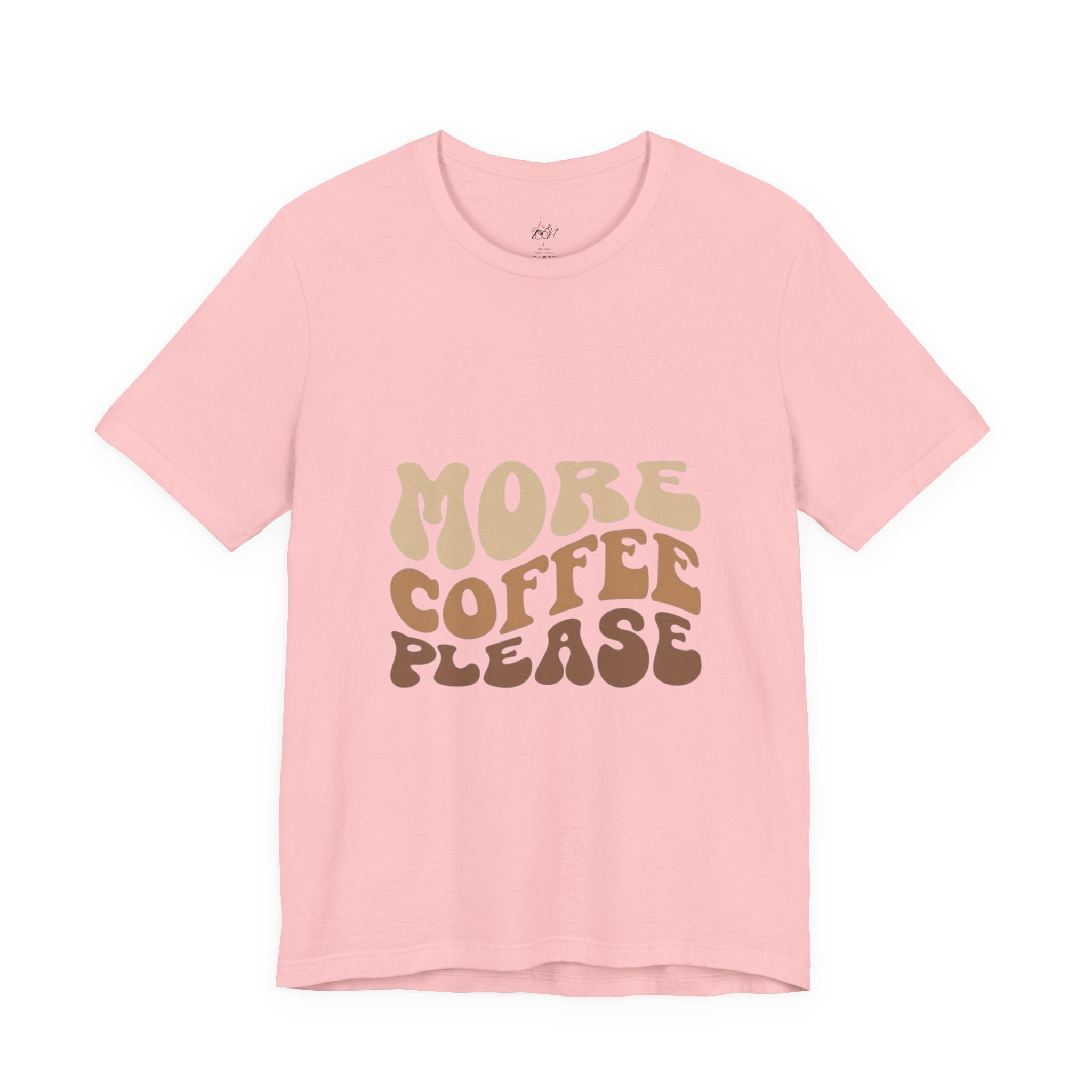 More Coffee Please Tee — Casual Graphic Coffee Lover T-Shirt with Cozy Work-From-Home Illustration